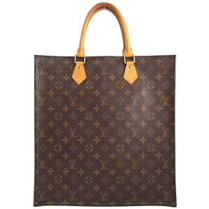Louis Vuitton Monogram Leather Brown Sac Plat Tote Bag